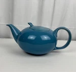 Vtg Eva Zeisel Red Wing Town And Country Blue Tea Pot W/ Lid Read Mcm Sleek. Fixed Price $99.99.