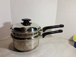 Royal Giant Waterless Greaseless Cooking System 3 Qt Pan Lid Strainer Steamer. Fixed Price $100.00.