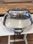 All-clad Polished Stainless Steel Electric Skillet Model 6701 E105725 Qt Works. Fixed Price $110.00.