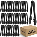 40 Pcs Plastic Serving Tongs, Black Disposable Kitchen Salad 9 Inch Di.... Fixed Price $47.48.