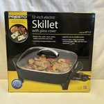 Presto 12" Electric Skillet With Glass Cover Model 07117 Dishwasher Safe *new*. Fixed Price $40.00.