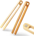 Magnetic Bamboo Toaster Tongs: 100% Natural 8.7 Wood Kitchen Eco-f. Fixed Price $14.22.