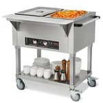 2-PAN Commercial Food Warmer, 1000W Electric Buffet Steam Table W/ Wheels. Fixed Price $636.99.