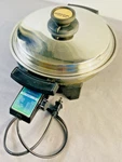 Kitchen Craft West Bend Stainless Steel Liquid Core Electric Skillet 11" E23049. Fixed Price $44.99.