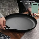 Pre-seasoned Heavy-duty Cast Iron Skillet Non-stick Pizza Pan & Griddle. Fixed Price $11.49.