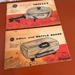 Vintage General Electric Skillet & Grill Waffle Baker Manuals Recipes 1950S. Fixed Price $5.95.