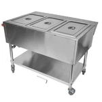 Food Warmer 1500W Electric Steam Table Undershelf Stainless Steel Server. Fixed Price $302.39.