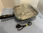 Sunbeam Controlled Heat Electric Fry Pan FP-11A Square 11.5" Glass Lid Tested. Fixed Price $59.96.