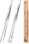 Pcs 12-INCH Kitchen Tweezers Fine Tongs, Stainless In, Silver. Fixed Price $26.05.