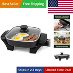 Electric Skillet 8"X8" Non-stick Coating, Tempered Glass Lid, Removable Therm.... Fixed Price $43.60.