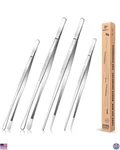 4 Pcs Fine Long Tweezer Tongs Professional Silver, 12'' And 10'' Stainless Steel. Fixed Price $44.70.