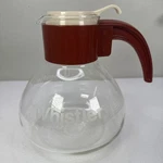 Vtg Gemco The Whistler 8 Cup Glass Stovetop Kettle Coffee Tea Pot Red Handle Usa. Fixed Price $12.99.
