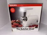 Complete Krups The Butcher Shop #402 150-WATT Professional Power Meat Grinder. Fixed Price $49.99.