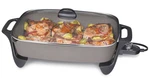 Presto 16" Ceramic Electric Skillet Nonstick Frying Pan Silver Glass Cover 06860. Fixed Price $44.39.