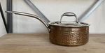 Lagostina 2 Qt Hammered Copper Pot Stainless Steel Saucepan W/ Lid Cookware. Fixed Price $59.98.