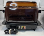 Vintage West Bend Cooker Plus Electric Skillet Roaster W/ Amber Glass Lid Tested. Fixed Price $34.87.