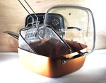 Copper Chef Square Pan 9.5 " Deep Fryer Wire Basket Steamer Tray Non-stick W/lid. Fixed Price $38.00.