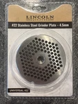 Lincoln #22 Stainless Steel Grinder PLATE-4.5MM Sku 31200053. Fixed Price $9.25.