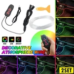 2SET 4M Led Atmosphere Interior Car Neon Light El Strip Wire Remote Control Univ. Fixed Price $35.39.
