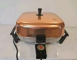Hoover Stainless Steel Fry Pan Copper Lid Vtg With Cord Model 8661 Tested Read. Fixed Price $42.99.
