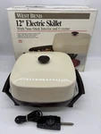 Vintage 1991 West Bend 12 Electric Skillet 72130 +orig Box Chicken Fryer Works. Fixed Price $39.99.