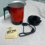 West Bend 8 Cup Hot Pot Poppy Red/orange Model 3253 Complete Works Heats Quic. Fixed Price $45.00.