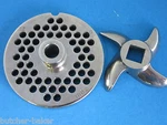 #22 X 1/4" W/ Hub S/s Meat Plate & Knife For Mtn Electric Grinders. Fixed Price $41.75.