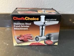 Chef's Choice International Premium Metal Food Grinder Attachment #797. Fixed Price $40.00.