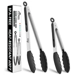Hotec Premium Stainless Steel Locking Kitchen Tongs With Silicon Tips, Set Of.... Fixed Price $19.33.