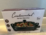 Continental Electric Non-stick Skillet 12 Inch With Glass Lid New Open Box. Fixed Price $30.00.