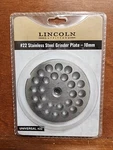 #22 Stainless Steel Grinder Plate 10MM Lincoln Outfitters Sku #31200055. Fixed Price $15.99.