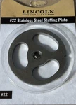 #22 Meat Grinder Stainless Steel Sausage Stuffing Disc Plate - New Package. Fixed Price $15.00.