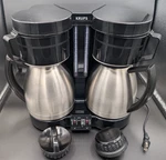 Krups Duothek F324 1500W Double Thermal Carafe Drip Coffee Maker With Lids Euc. Fixed Price $134.99.