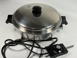 Vtg Saladmaster 7815E Electric Skillet Pan With Vapo Lid 11" Stainless Works. Fixed Price $39.99.