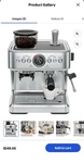 Chefman Crema Supreme Espresso Machine Burr Grinder Steam Wand Silver Steel. Fixed Price $200.00.
