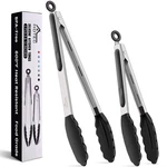 Hotec Premium Stainless Steel Locking Kitchen Tongs With Silicon Tips, Set Of.... Fixed Price $15.56.