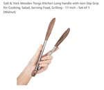 Tongs Cooking With Wooden Tips - Nonstick & Salad For.... Fixed Price $20.99.