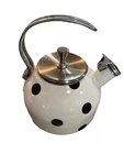 Kate Spade Whistling Tea Kettle Lenox Cream Black Polka-dot 2.5 Qt Pot. Fixed Price $41.00.