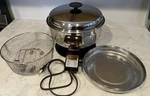 Rare Vtg West Bend Sensa-temp Electric 3 Quart Pedestal Soup Pot Fry/steamer. Fixed Price $49.99.