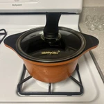 Happycall Cookware Casserole Pot Hard Anodized, Ceramic Orange Nonstick. Fixed Price $22.99.