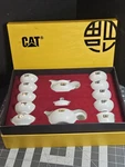 Caterpillar Set White Gold Logo Teapot 8 Cups Creamer Gift Box Chinese. Fixed Price $29.99.