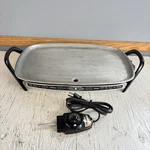 Vintage Farberware Model 260 Immersible Electric Cast Aluminum Griddle Skillet. Fixed Price $129.00.
