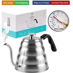 Gooseneck Kettle For Pour Over Coffee And Tea With Thermometer Exact Temp.... Fixed Price $80.90.