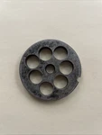 #12 Hobart Meat Grinder Plate German 3/8 Center Toolsteel. Fixed Price $23.00.