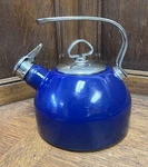Chantal Whistling Tea Kettle Dark Blue Vintage 8 Cups. Fixed Price $60.00.