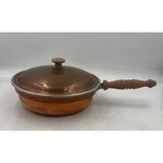 Vintage Copper Saute Pan With Lid French Country Cottagecore Rustic Kitchen. Fixed Price $35.96.