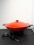 West Bend Quart Electric Red Wok #79506 Including Power Cord (works Great). Fixed Price $32.99.