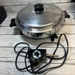 Vtg Saladmaster Stainless Steel Oil Core 10 Electric Skillet - Vapo Lid 7817. Fixed Price $69.00.