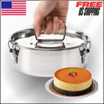 Stainless Steel Flan Mold Pan Lid Handle Maker Quart Instant Pot 65OZ. Fixed Price $29.99.