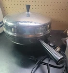 Vtg Farberware Dome Lid Electric Skillet Stainless Steel 12" FSS300 Tested Works. Fixed Price $19.95.